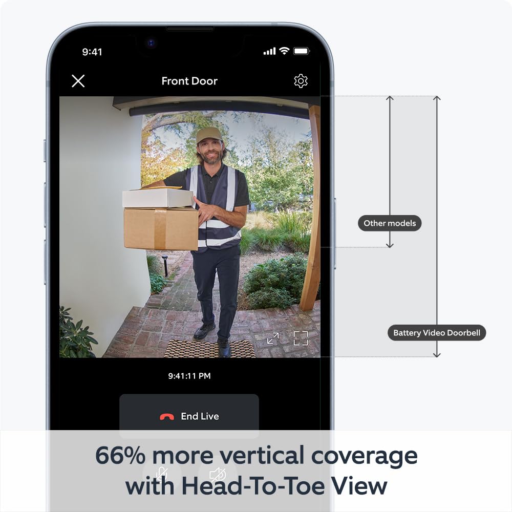Ring Battery Video Doorbell | Venetian Bronze, Works with Alexa + Echo Pop