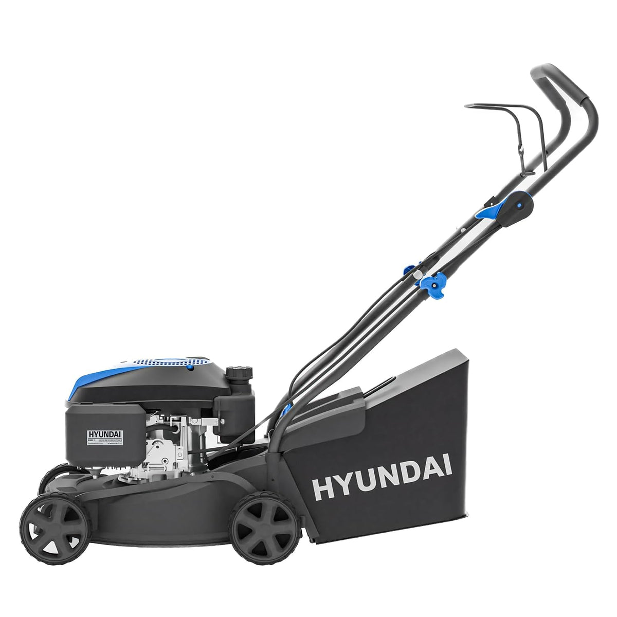 Petrol Lawn Mower 40cm 139cc 7 Cutting Heights 25-75mm 40L Grass Bag Black