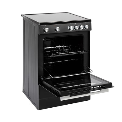 Freestanding Electric Single Cavity Cooker 68L 4 Ceramic Hobs Black
